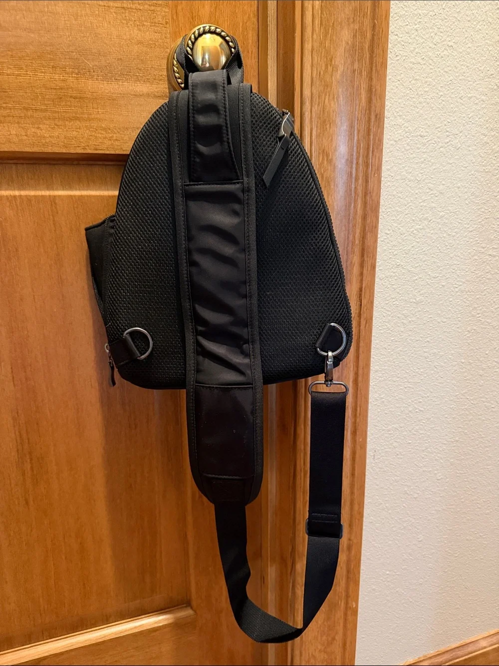 Baggallini Black Mesh Front Sling Backpack